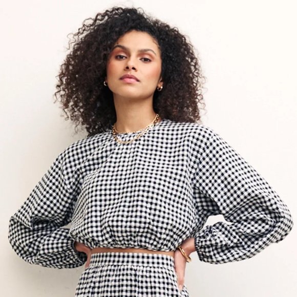NWT Nobody's Child Black Gingham Top (Matching Skirt Available) - Picture 1 of 6